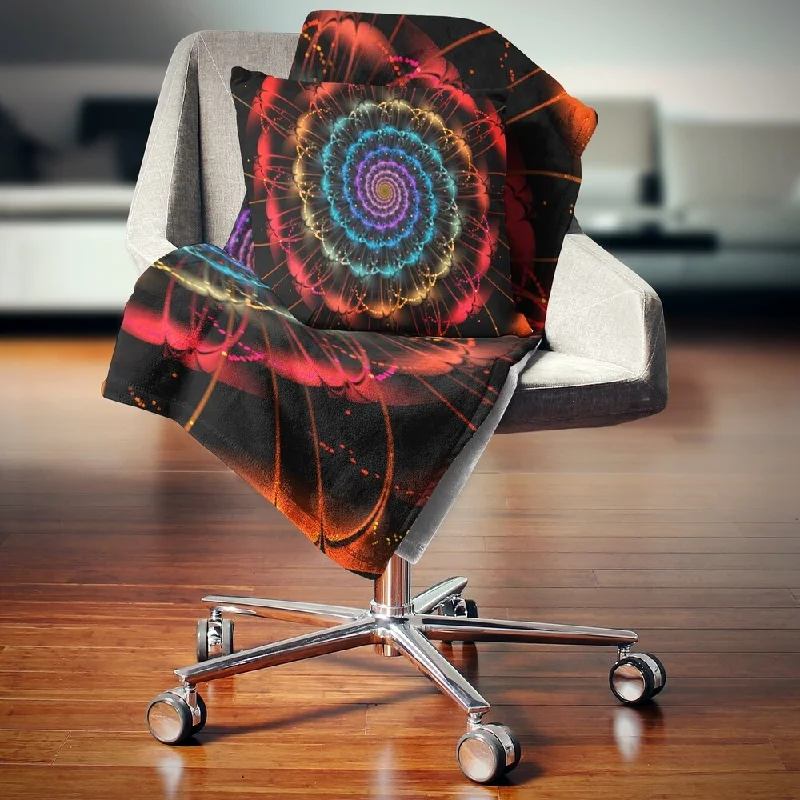 Bamboo fiber blankets with natural antibacterial propertiesChenille blankets with a thick and fuzzy textureDesignart 'Red Blue Abstract Spiral Flower' Abstract Throw Blanket Bamboo fiber blankets with natural antibacterial propertiesChenille blankets with a thick and fuzzy textureDesignart 'Red Blue Abstract Spiral Flower' Abstract Throw Blanket