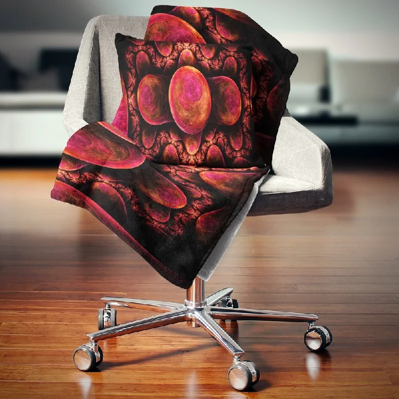 Mohair blankets with a unique sheen and softnessMicrofiber blankets that are durable and easy to care forDesignart 'Red Exotic Fractal Pattern' Abstract Throw Blanket