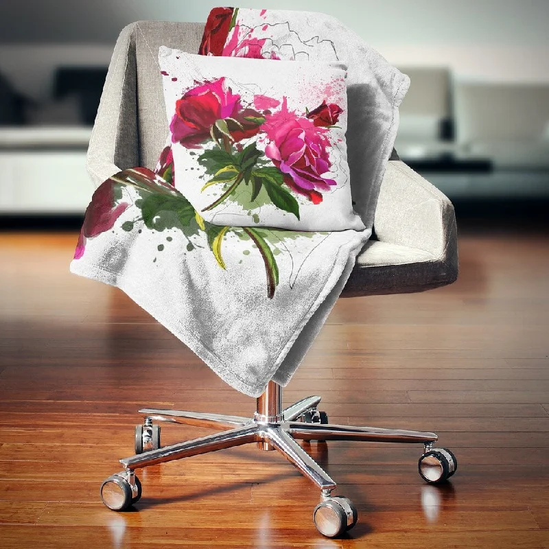 King - size blankets to cover large beds comfortablySynthetic fiber blend blankets for a budget - friendly choiceDesignart 'Red Peonies Sketch Watercolor' Floral Throw Blanket King - size blankets to cover large beds comfortablySynthetic fiber blend blankets for a budget - friendly choiceDesignart 'Red Peonies Sketch Watercolor' Floral Throw Blanket