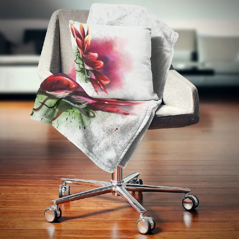 Alpaca wool blankets for a hypoallergenic and warm optionCashmere blankets for ultimate softness and luxuryDesignart 'Red Sunflower Watercolor Sketch' Flowers Throw Blanketwork