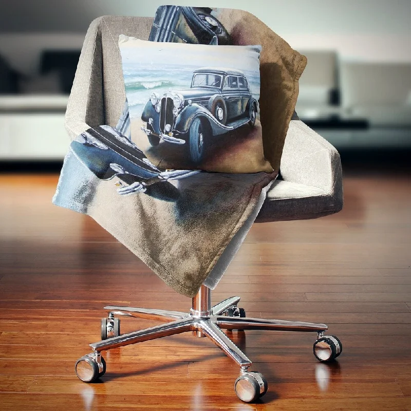 Queen - size blankets for standard - sized bedsAcrylic blankets for a soft and affordable alternativeDesignart 'Retro Car on Sea Shore' Car Throw Blanket Queen - size blankets for standard - sized bedsAcrylic blankets for a soft and affordable alternativeDesignart 'Retro Car on Sea Shore' Car Throw Blanket