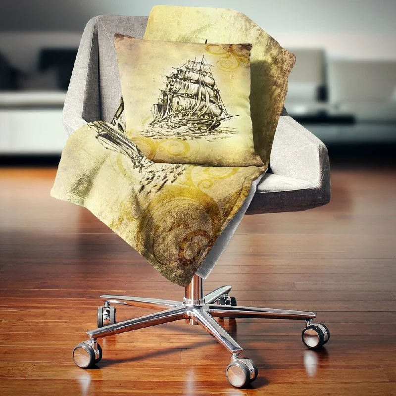Cotton blankets for breathability and a lightweight feelSilk blankets with a smooth and elegant touchDesignart 'Single Antique Boat Sea Drawing' Seashore Wall Throw Blanket Cotton blankets for breathability and a lightweight feelSilk blankets with a smooth and elegant touchDesignart 'Single Antique Boat Sea Drawing' Seashore Wall Throw Blanket