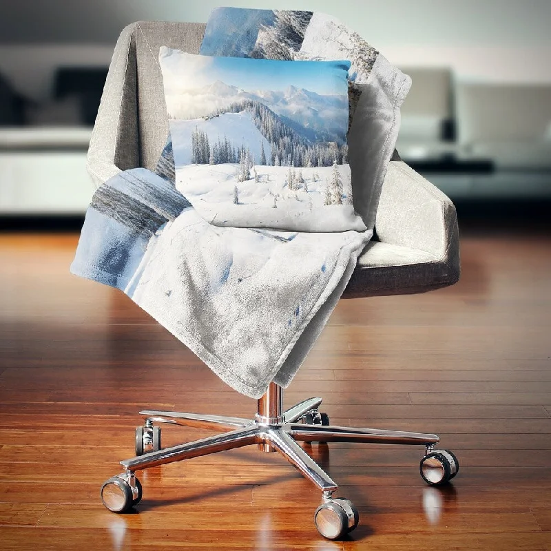 Rayon from bamboo blankets for a silky and breathable feelFleece blankets for a cozy and plush textureDesignart 'Sunny Morning in Mountains' Landscape Fleece Throw Blanket