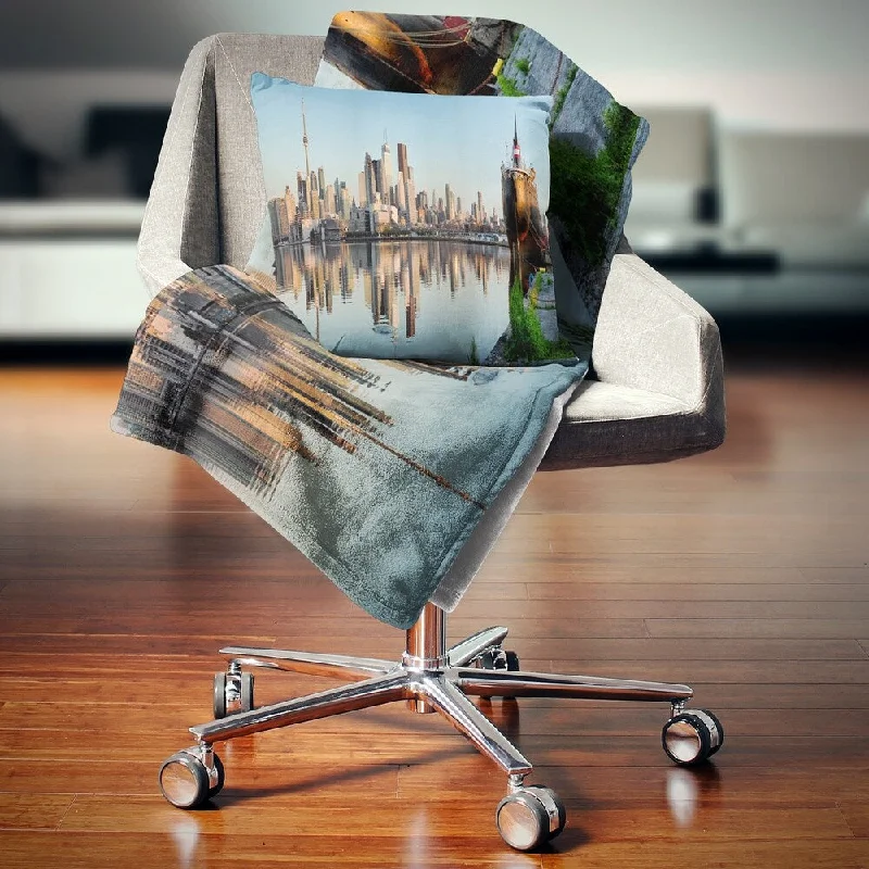 Microfiber blankets that are durable and easy to care forRecycled polyester blankets for an eco - conscious optionDesignart 'Toronto City Skyline Panorama' Cityscape Photography Throw Blanket