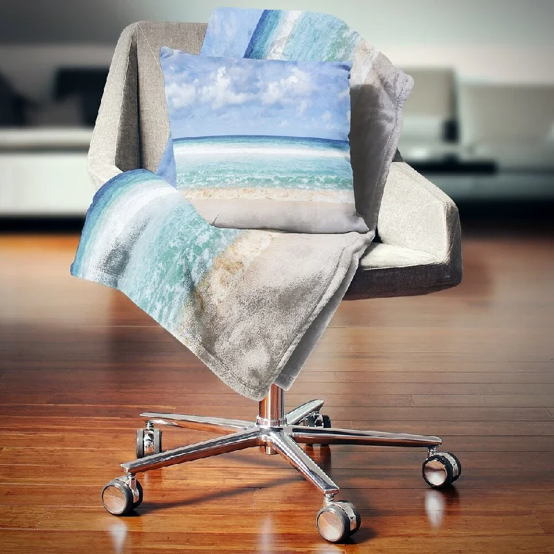 Cashmere blankets for ultimate softness and luxuryLinen blankets with a rustic and textured lookDesignart 'Tranquil Beach under White Clouds' Modern Seascape Throw Blanket Cashmere blankets for ultimate softness and luxuryLinen blankets with a rustic and textured lookDesignart 'Tranquil Beach under White Clouds' Modern Seascape Throw Blanket