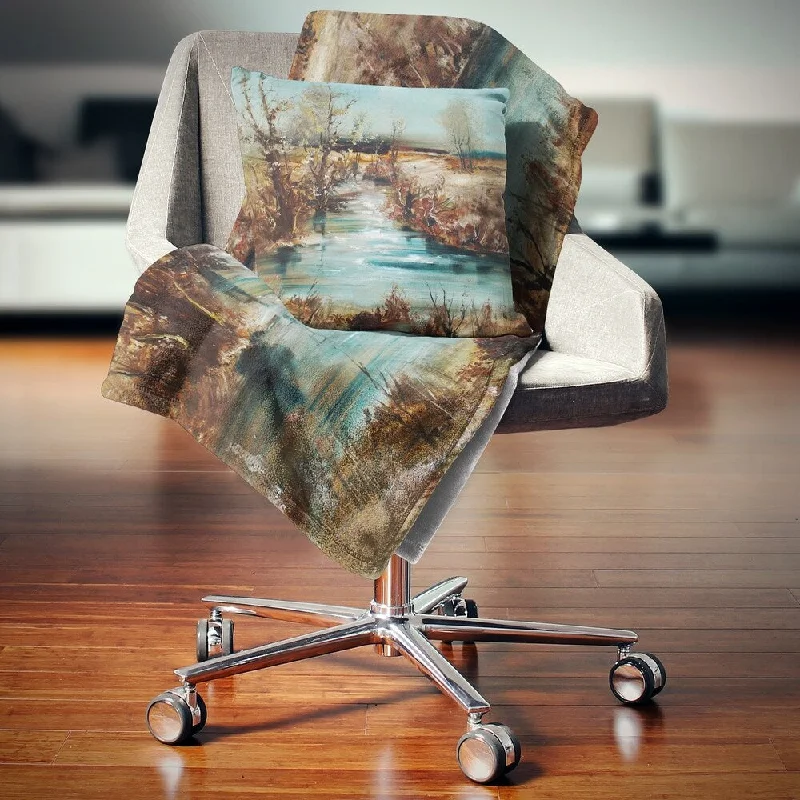 Fleece blankets for a cozy and plush textureAlpaca wool blankets for a hypoallergenic and warm optionDesignart 'Trees and Creek ' Landscape Throw Blanket Fleece blankets for a cozy and plush textureAlpaca wool blankets for a hypoallergenic and warm optionDesignart 'Trees and Creek ' Landscape Throw Blanket
