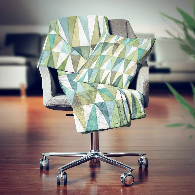 Bamboo fiber blankets with natural antibacterial propertiesChenille blankets with a thick and fuzzy textureDesignart' Triangle III' Modern Transitional Throw Blanket - 71x59