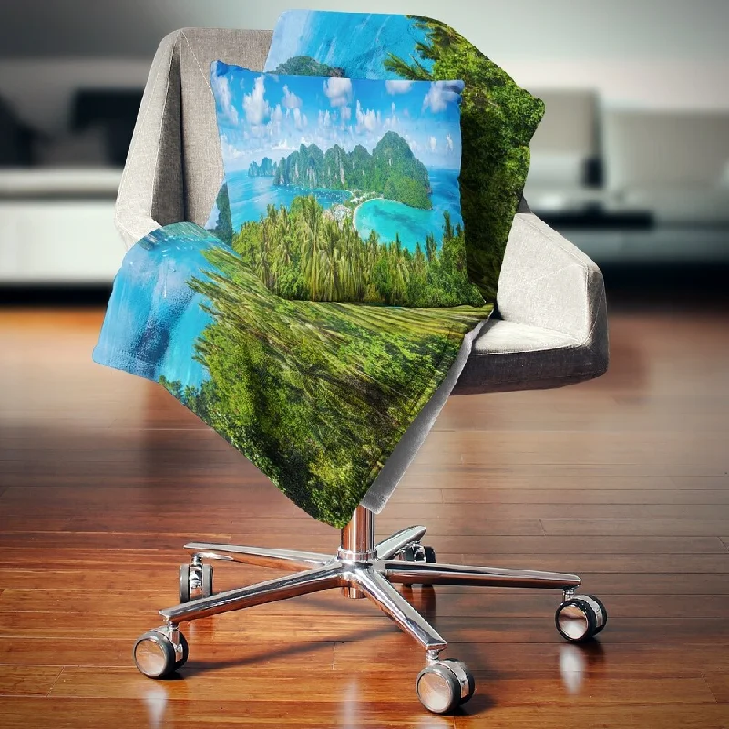 Linen blankets with a rustic and textured lookRayon from bamboo blankets for a silky and breathable feelDesignart 'Tropical Island Panorama' Photography Throw Blanket