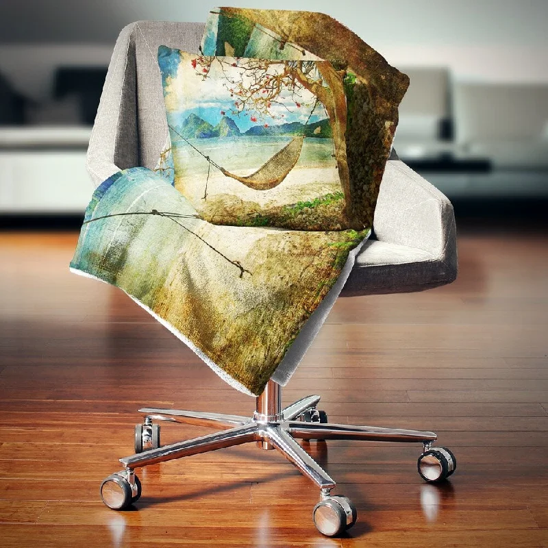Linen blankets with a rustic and textured lookRecycled polyester blankets for an eco - conscious optionDesignart 'Tropical Sleeping Swing' Digital Art Landscape Fleece Throw Blanket Linen blankets with a rustic and textured lookRecycled polyester blankets for an eco - conscious optionDesignart 'Tropical Sleeping Swing' Digital Art Landscape Fleece Throw Blanket
