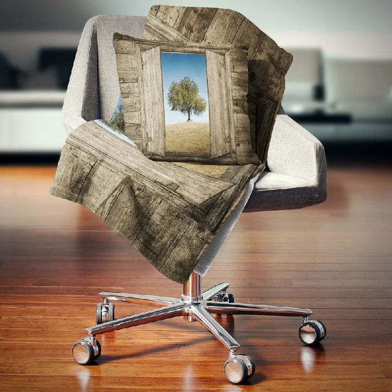 Mohair blankets with a unique sheen and softnessCotton blankets for breathability and a lightweight feelDesignart 'Window Open To Solitary Tree' Modern Landscape Fleece Throw Blanket Mohair blankets with a unique sheen and softnessCotton blankets for breathability and a lightweight feelDesignart 'Window Open To Solitary Tree' Modern Landscape Fleece Throw Blanket