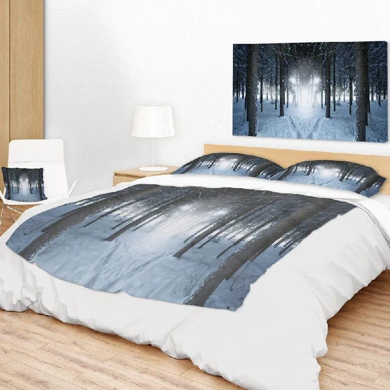 Recycled polyester blankets for an eco - conscious optionLinen blankets with a rustic and textured lookDesignart 'Winter Forest with Dark Woods' Landscape Fleece Throw Blanket Recycled polyester blankets for an eco - conscious optionLinen blankets with a rustic and textured lookDesignart 'Winter Forest with Dark Woods' Landscape Fleece Throw Blanket
