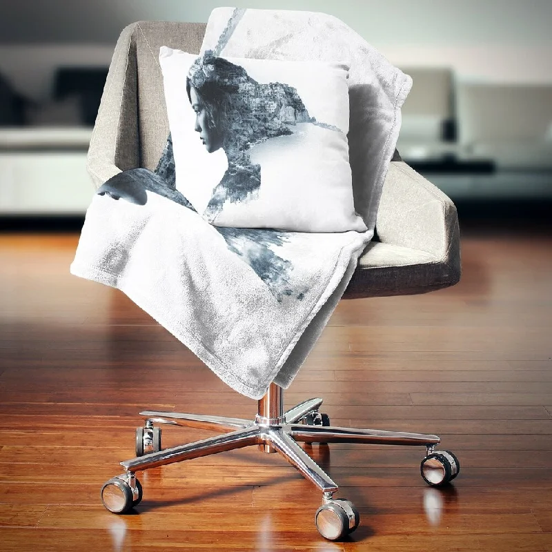 Bamboo fiber blankets with natural antibacterial propertiesFleece blankets for a cozy and plush textureDesignart 'Woman Portrait Double Exposure' Portrait Throw Blanket Bamboo fiber blankets with natural antibacterial propertiesFleece blankets for a cozy and plush textureDesignart 'Woman Portrait Double Exposure' Portrait Throw Blanket