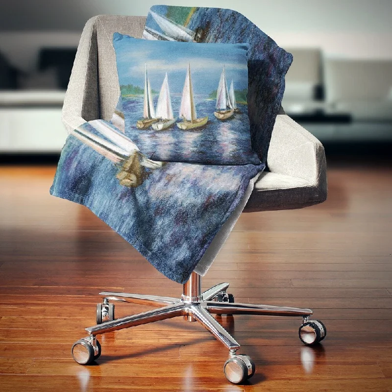 King - size blankets to cover large beds comfortablyAcrylic blankets for a soft and affordable alternativeDesignart 'Yachts by Obsky Sea' Seascape Throw Blanket King - size blankets to cover large beds comfortablyAcrylic blankets for a soft and affordable alternativeDesignart 'Yachts by Obsky Sea' Seascape Throw Blanket