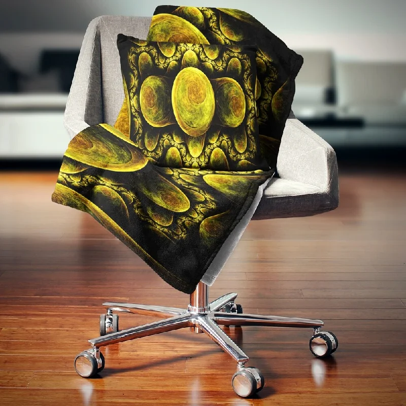 Synthetic fiber blend blankets for a budget - friendly choiceMohair blankets with a unique sheen and softnessDesignart 'Yellow Exotic Fractal Pattern' Abstract Throw Blanket