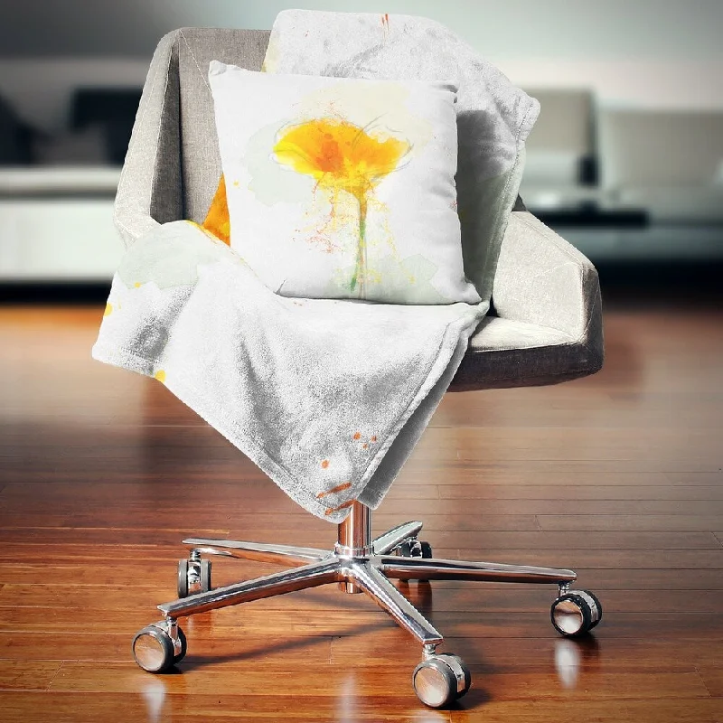 Fleece blankets for a cozy and plush textureChenille blankets with a thick and fuzzy textureDesignart 'Yellow Flower Sketch Watercolor' Floral Throw Blanket Fleece blankets for a cozy and plush textureChenille blankets with a thick and fuzzy textureDesignart 'Yellow Flower Sketch Watercolor' Floral Throw Blanket