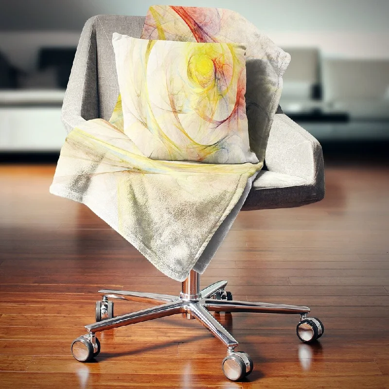 Rayon from bamboo blankets for a silky and breathable feelChenille blankets with a thick and fuzzy textureDesignart 'Yellow Storm Sky' Abstract Throw Blanket