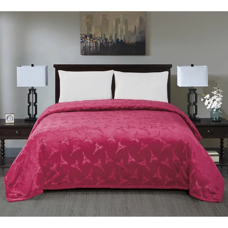 Linen blankets with a rustic and textured lookAcrylic blankets for a soft and affordable alternativeEiffel Tower Blanket King Burgundy
