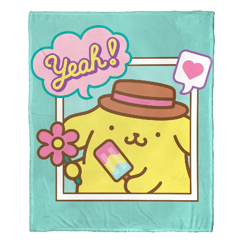 Mohair blankets with a unique sheen and softnessBamboo fiber blankets with natural antibacterial propertiesENT 236 Sanrio Pompurin Silk Touch Throw Blanket