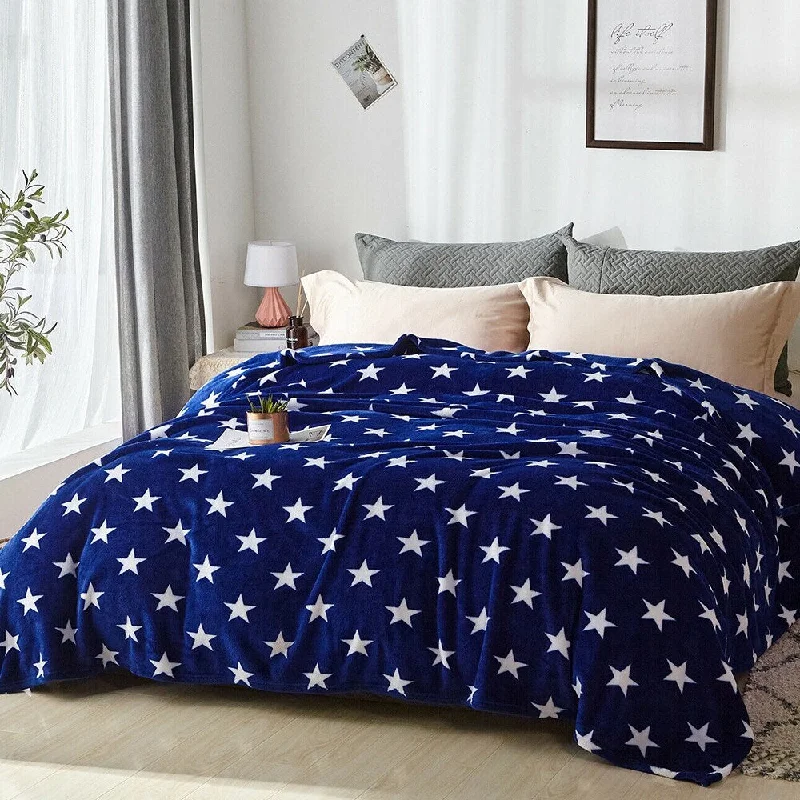 King - size blankets to cover large beds comfortablyChenille blankets with a thick and fuzzy textureFlannel Fleece Super Soft Lightweight Bed Sofa Throw Blue Star King - size blankets to cover large beds comfortablyChenille blankets with a thick and fuzzy textureFlannel Fleece Super Soft Lightweight Bed Sofa Throw Blue Star