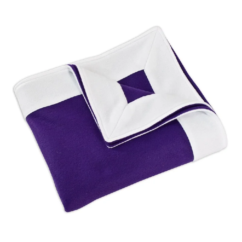 Chenille blankets with a thick and fuzzy textureQueen - size blankets for standard - sized bedsFleece Purple/ White Simply Soft Throw