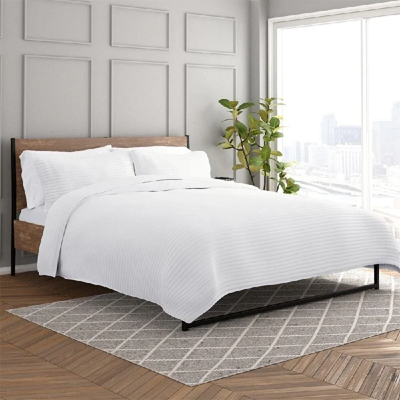 Bamboo fiber blankets with natural antibacterial propertiesSynthetic fiber blend blankets for a budget - friendly choiceFull/Queen Lightweight Quilted Coverlet Set Stripe White Bamboo fiber blankets with natural antibacterial propertiesSynthetic fiber blend blankets for a budget - friendly choiceFull/Queen Lightweight Quilted Coverlet Set Stripe White