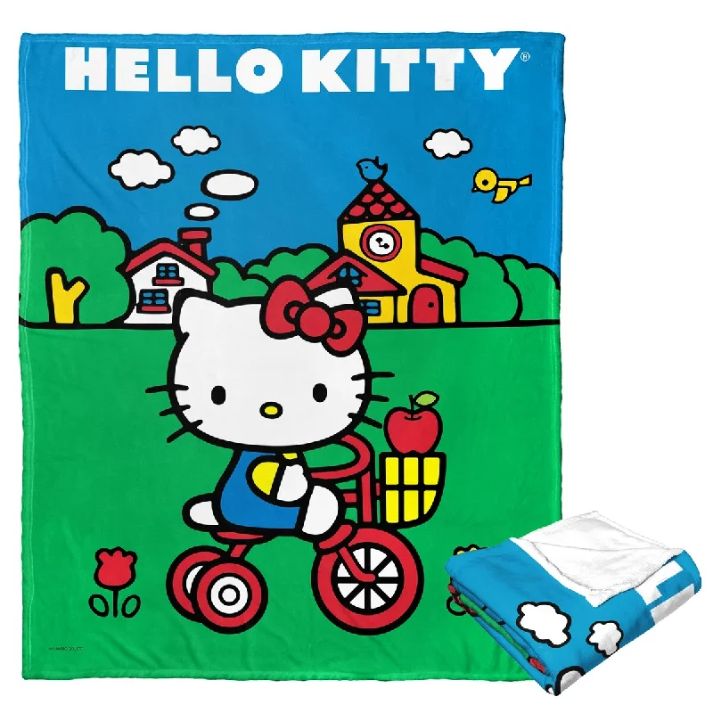 Queen - size blankets for standard - sized bedsSilk blankets with a smooth and elegant touchHello Kitty Sanrio, Daytime Bike Ride Kids Silk Touch Throw Blanket Queen - size blankets for standard - sized bedsSilk blankets with a smooth and elegant touchHello Kitty Sanrio, Daytime Bike Ride Kids Silk Touch Throw Blanket