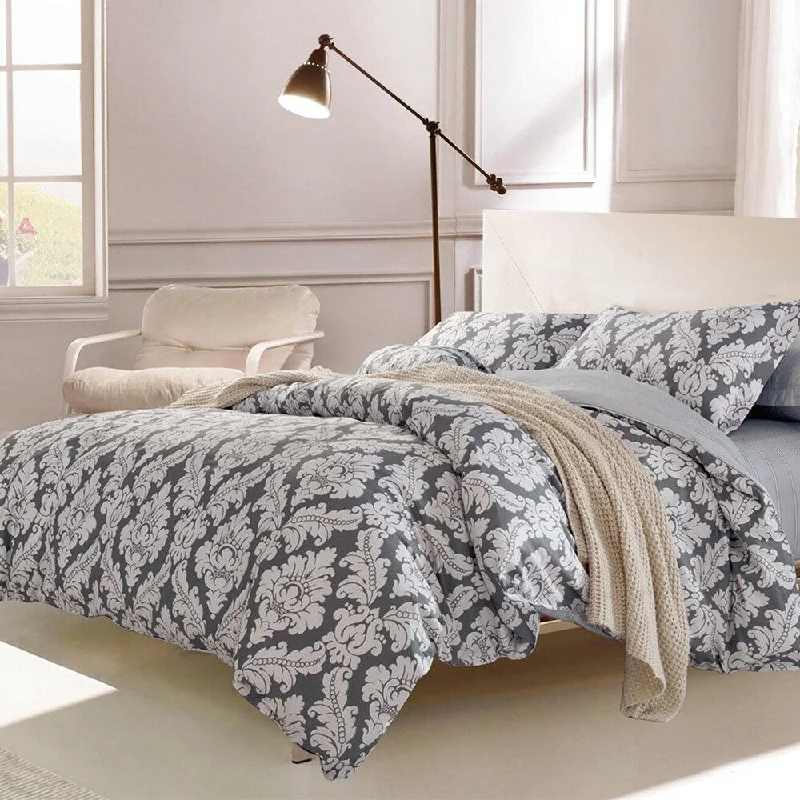 Recycled polyester blankets for an eco - conscious optionBamboo fiber blankets with natural antibacterial propertiesKing Size 100% Cotton Bedding Set: Medallion Grey