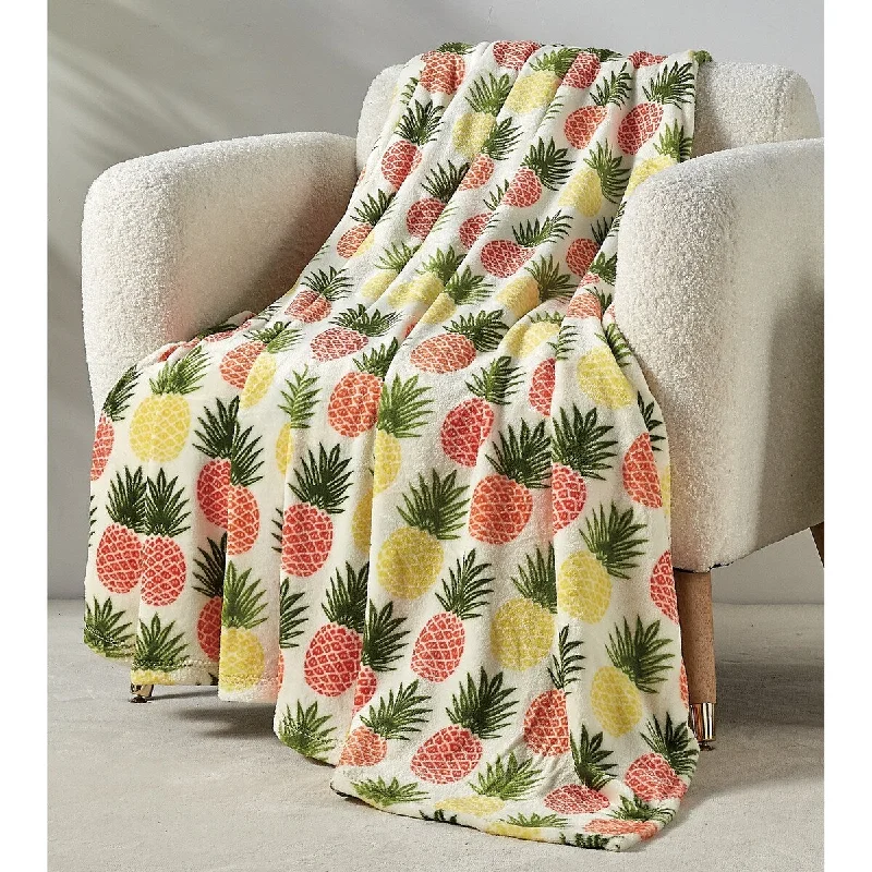 Wool blankets with natural warmth and insulationKing - size blankets to cover large beds comfortablyNatural Pineapple Micro plush Decorative All Seaon 50" X 70" Throw Blanket
