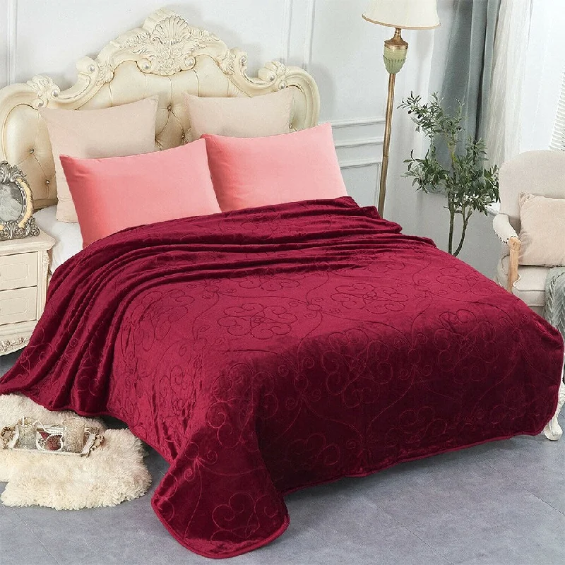 Synthetic fiber blend blankets for a budget - friendly choiceWool blankets with natural warmth and insulationPlush Fleece Blanket Super Soft Warm Embossed Queen Burgundy Synthetic fiber blend blankets for a budget - friendly choiceWool blankets with natural warmth and insulationPlush Fleece Blanket Super Soft Warm Embossed Queen Burgundy
