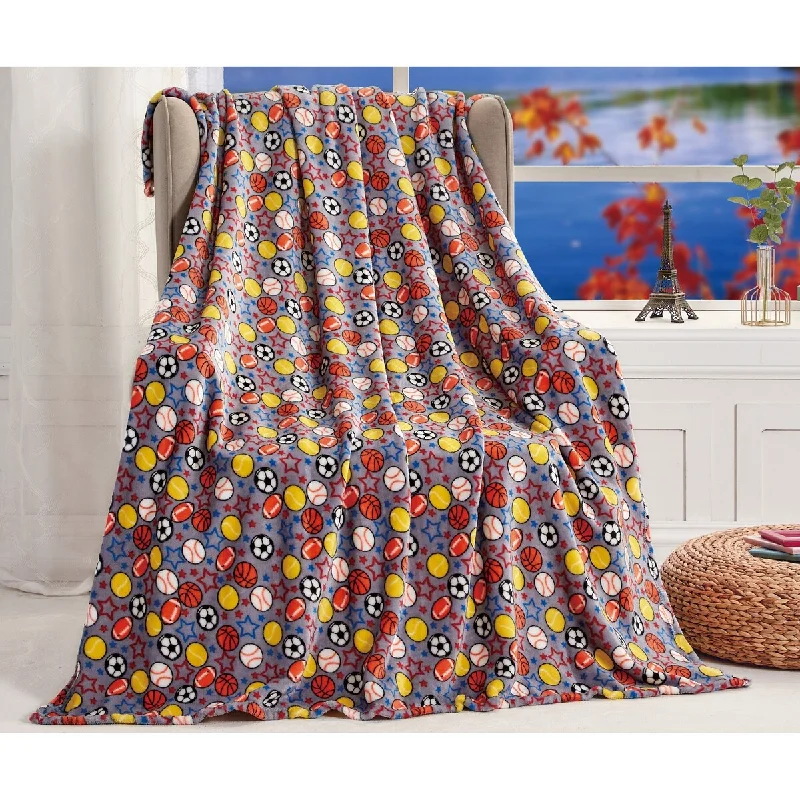 Cotton blankets for breathability and a lightweight feelCashmere blankets for ultimate softness and luxuryPrinted Throw (50" x 60") - Let's Play Ball (All Sports)