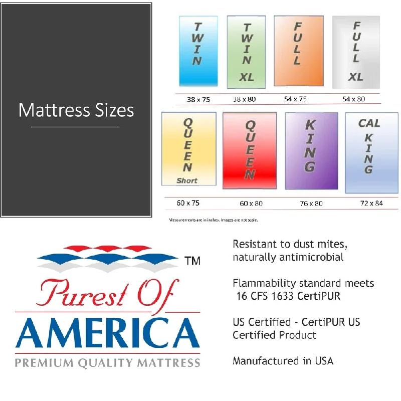 Gel - infused memory foam mattresses for cooler sleepHybrid mattresses combining foam and innerspring technologyPurest of America® Infinity 11" Full Mattress Gel - infused memory foam mattresses for cooler sleepHybrid mattresses combining foam and innerspring technologyPurest of America® Infinity 11" Full Mattress