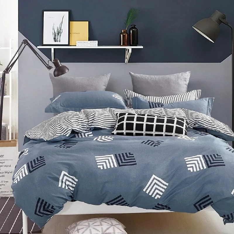 Bamboo fiber blankets with natural antibacterial propertiesAlpaca wool blankets for a hypoallergenic and warm optionQueen Cotton Bedding Set Duvet Cover & Pillow Shams Geo Stripes Blue