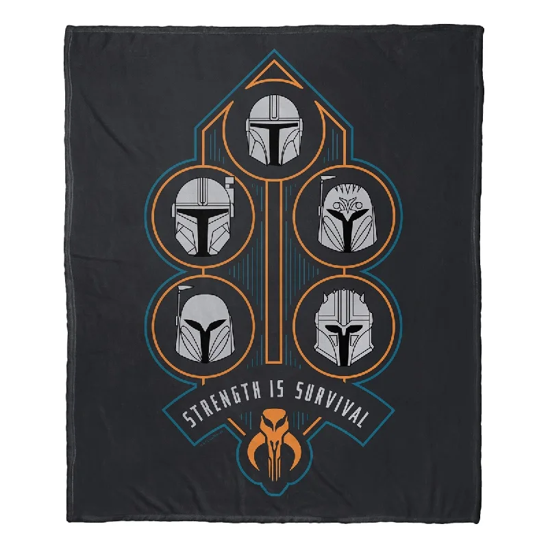 Chenille blankets with a thick and fuzzy textureQueen - size blankets for standard - sized bedsStar Wars The Mandalorian, Strength is Survival Silk Touch Throw