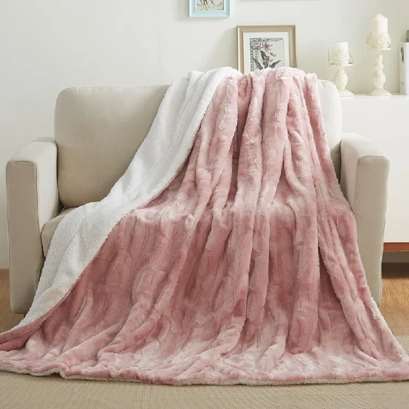 Rayon from bamboo blankets for a silky and breathable feelCotton blankets for breathability and a lightweight feelTwin Size Faux Fur Light Blush Warm Throw Blanket Dusty Rose