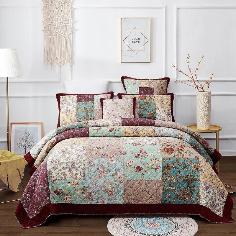 Mohair blankets with a unique sheen and softnessFleece blankets for a cozy and plush textureTwin Velvet Floral Roses Patchwork Cotton Bedspread Set Burgundy Mohair blankets with a unique sheen and softnessFleece blankets for a cozy and plush textureTwin Velvet Floral Roses Patchwork Cotton Bedspread Set Burgundy