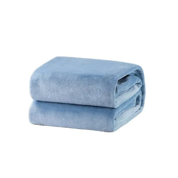 Queen - size blankets for standard - sized bedsSynthetic fiber blend blankets for a budget - friendly choiceWashed Blue Fleece Throw Blanket 50" x 60" Queen - size blankets for standard - sized bedsSynthetic fiber blend blankets for a budget - friendly choiceWashed Blue Fleece Throw Blanket 50" x 60"