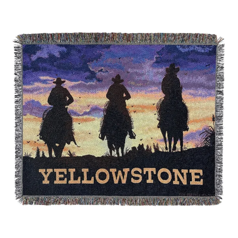 Fleece blankets for a cozy and plush textureLinen blankets with a rustic and textured lookYellowstone Giddy Up Woven Tapestry Throw Blanket