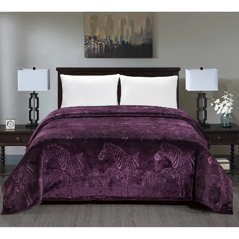 Chenille blankets with a thick and fuzzy textureMohair blankets with a unique sheen and softnessZebra Embossed Blanket Queen Plum Chenille blankets with a thick and fuzzy textureMohair blankets with a unique sheen and softnessZebra Embossed Blanket Queen Plum